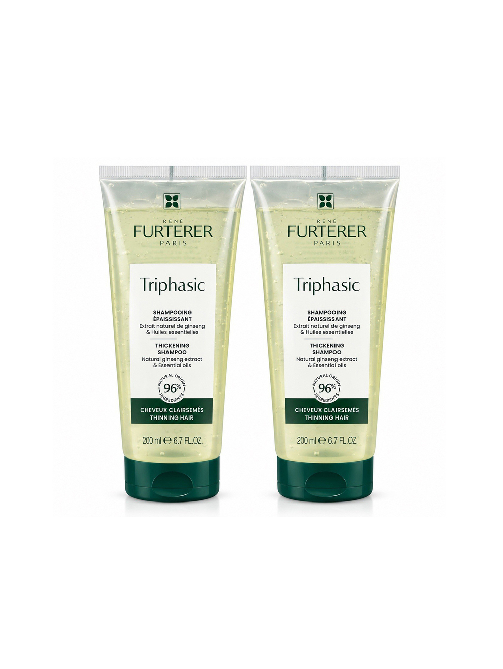 2x Rene Furterer Triphasic Thickening Shampoo Thinning Hair 6.7 fl oz 200ml